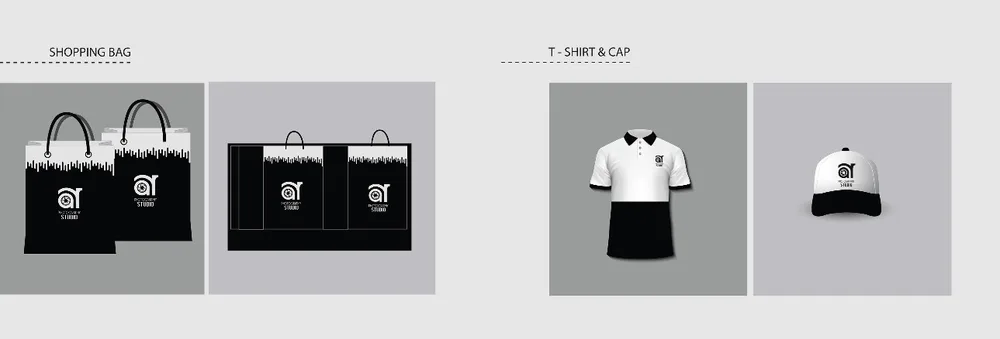 AR Photography Studio shopping bag, t-shirt and cap