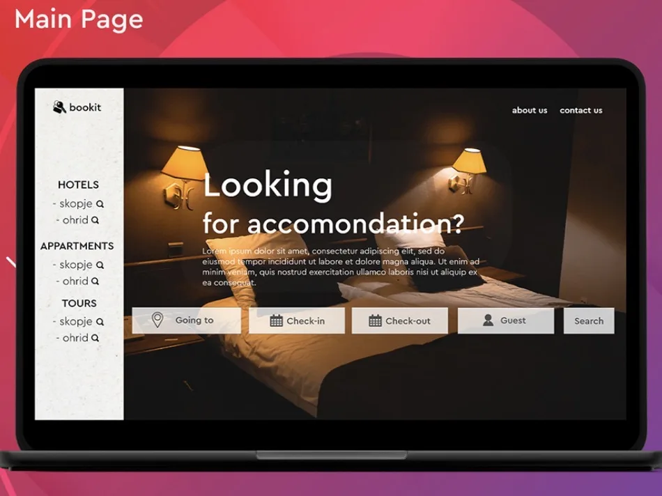 bookit booking platform UI/UX design