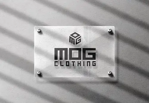MOG Clothing plaque mockup