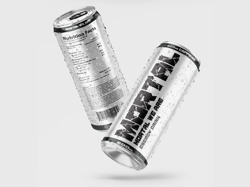 Mortal energy drink can design