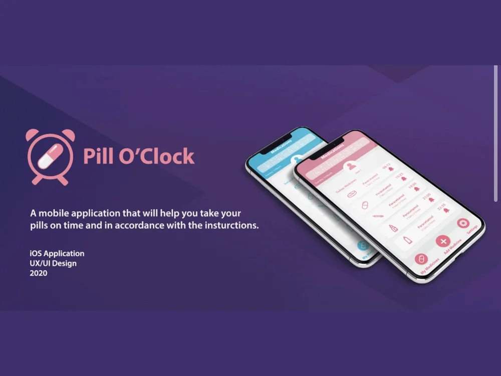 Pill O'Clock iOS app UX/UI design