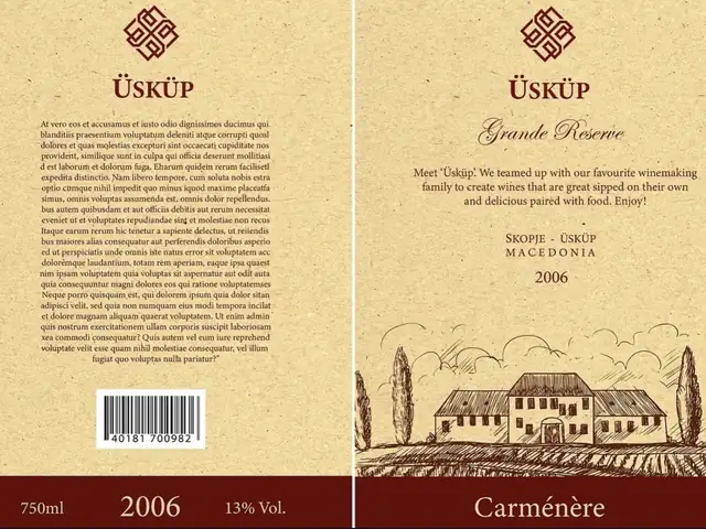 Üsküp wine label spread